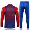 FC Barcelone Ensemble Sweat d'Entraînement Quarter-Zip 21-22 Bleu Rouge Pour Homme